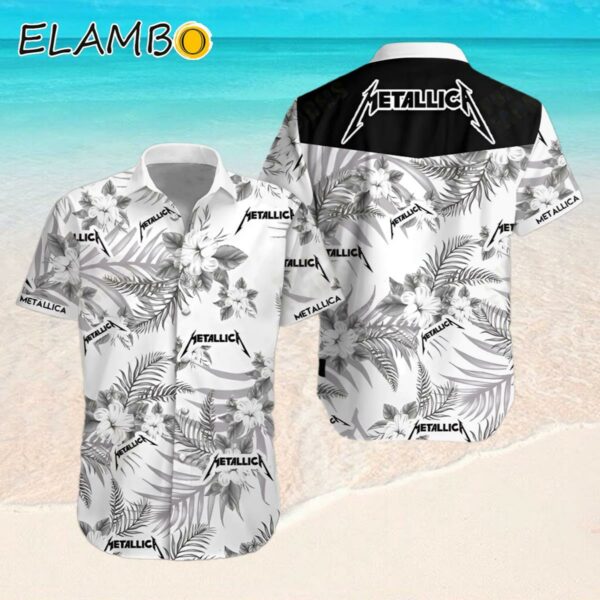 Metallica Black And White Hawaiian Beach Shirt Hawaaian Shirt Hawaaian Shirt
