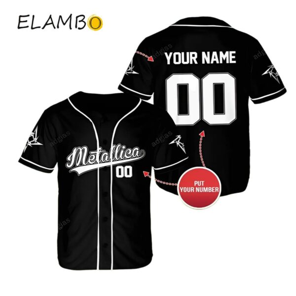 Metallica Custom Name And Number Baseball Jersey Shirt Printed Thumb