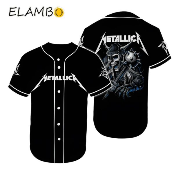 Metallica M72 Skull Baseball Jersey Shirt Printed Thumb