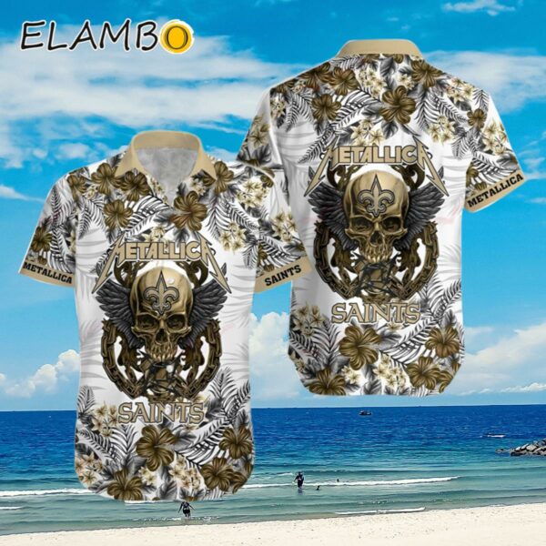 Metallica Skull and Flower Pattern Hawaiian Shirt Aloha Summer Aloha Shirt Aloha Shirt