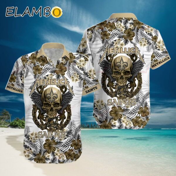 Metallica Skull and Flower Pattern Hawaiian Shirt Aloha Summer Hawaiian Hawaiian