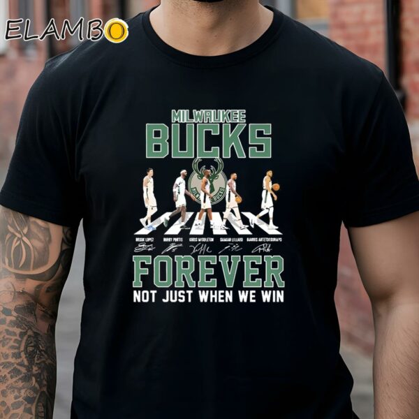 Milwaukee Bucks Vintage Shirt Team Abbey Road Forever Not Just When We Win Black Shirt Shirts