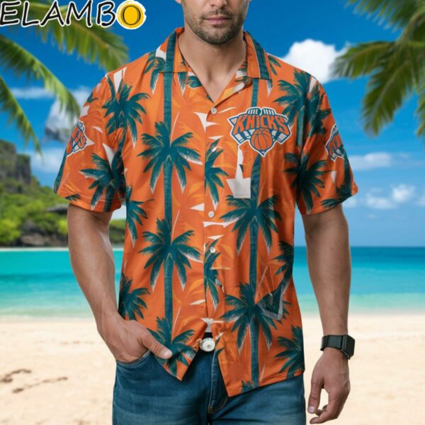 New York Knicks Hawaiian shirt Cute Palm Tree Short Sleeve Hawaiian Hawaiian