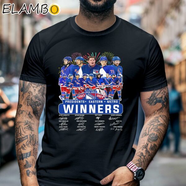 New York Rangers Presidents Eastern Metro Winners 2024 Shirt Black Shirt 6