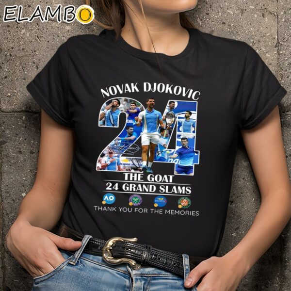 Novak Djokovic The Goat 24 Grand Slams Thank You For The Memories Shirt Black Shirts 9