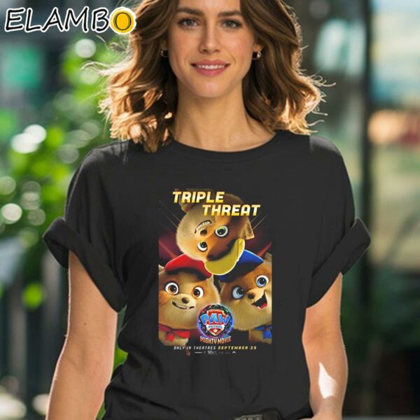 Paw Patrol Mighty Movie Triple Threat Only In Theatres September 29th 2024 Shirt Black Shirt 41
