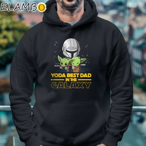 Personalized Star Wars Baby Yoda Best Dad In The Galaxy Shirt Hoodie 4