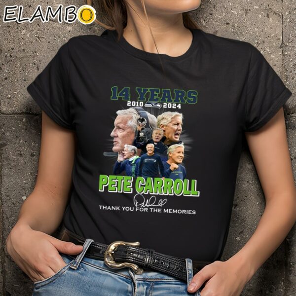 Pete Carroll 14 Years 2010 2024 Thank You For The Memories Shirt Black Shirts 9