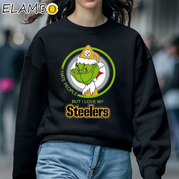 Pittsburgh Steelers I Hate People But I Love My Steeler Grinch Shirt Sweatshirt 5