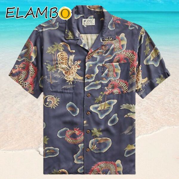 RRL Ralph Lauren Vintage Hawaiian Hand Painted Print Camp Shirt Men Hawaaian Shirt Hawaaian Shirt