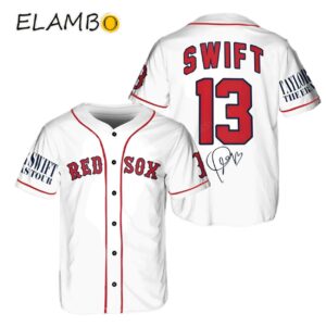 Red Sox Taylor Swift Signature Baseball Jersey Taylor Swift Red Merch Printed Thumb
