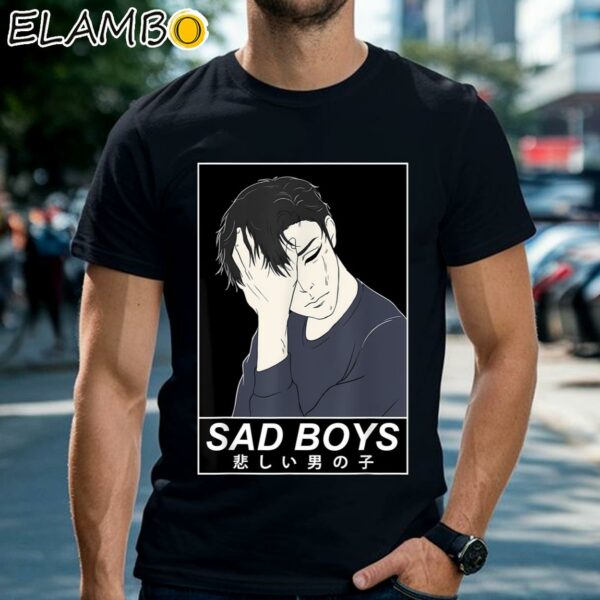 Sad Aesthetic Sad Boys Anime Japanese Boy Emo Shirt Black Shirts Shirt