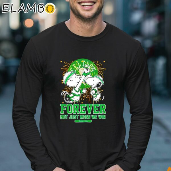 Snoopy And Charlie Brown Boston Celtics High Five Forever Not Just When We Win Fireworks Shirt Longsleeve 17