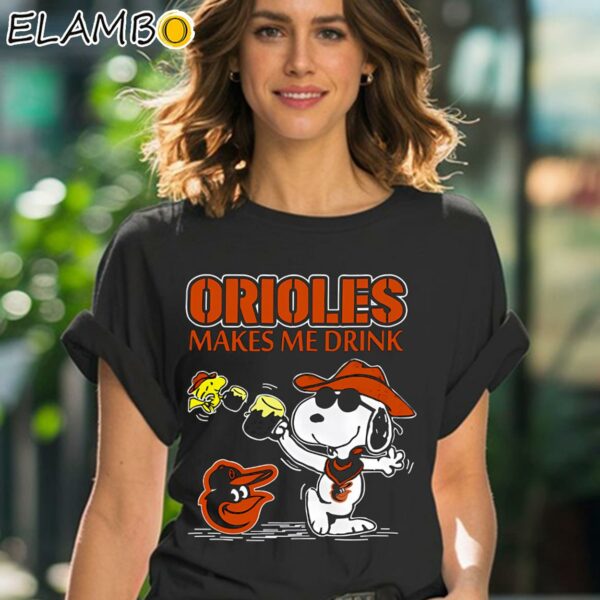 Snoopy Baltimore Orioles Makes Me Drinks Shirt