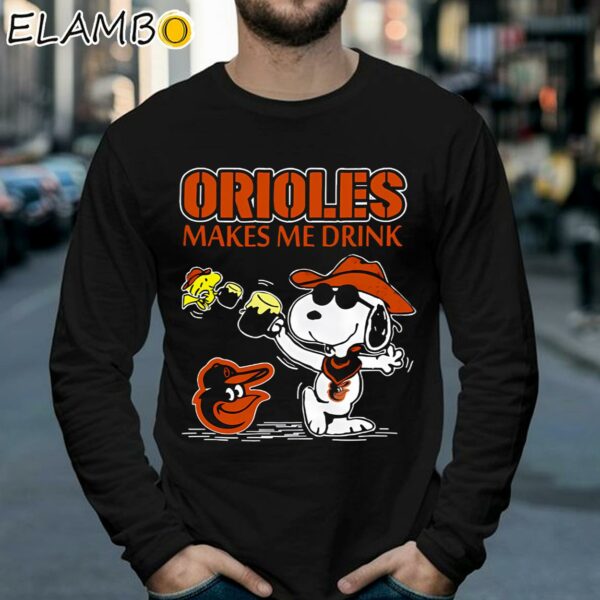 Snoopy Baltimore Orioles Makes Me Drinks Shirt Longsleeve 39