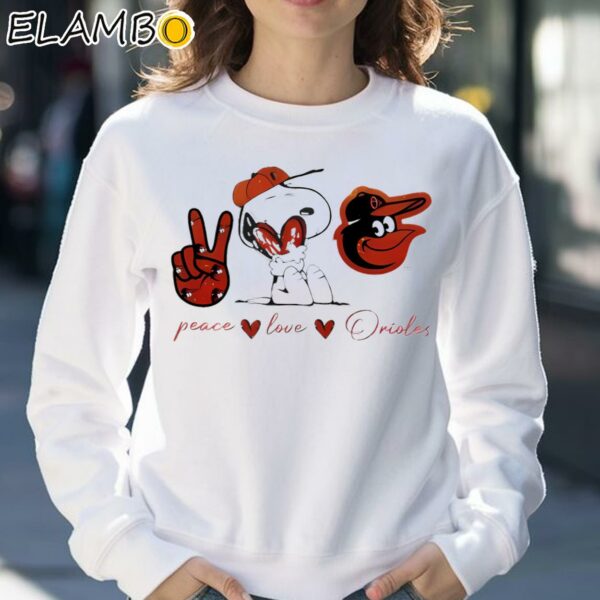 Snoopy Baltimore Orioles Peace Love Orioles Shirt Sweatshirt 30