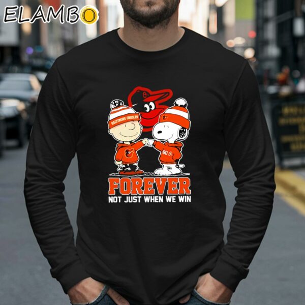 Snoopy Fist Bump Charlie Brown Baltimore Orioles Forever Not Just When We Win Shirt Longsleeve 40