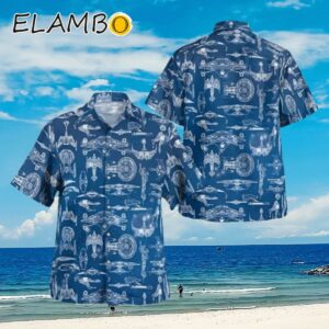 Star Trek Hawaiian Shirt Mens Small Blue Button Up Shirt Aloha Shirt Aloha Shirt