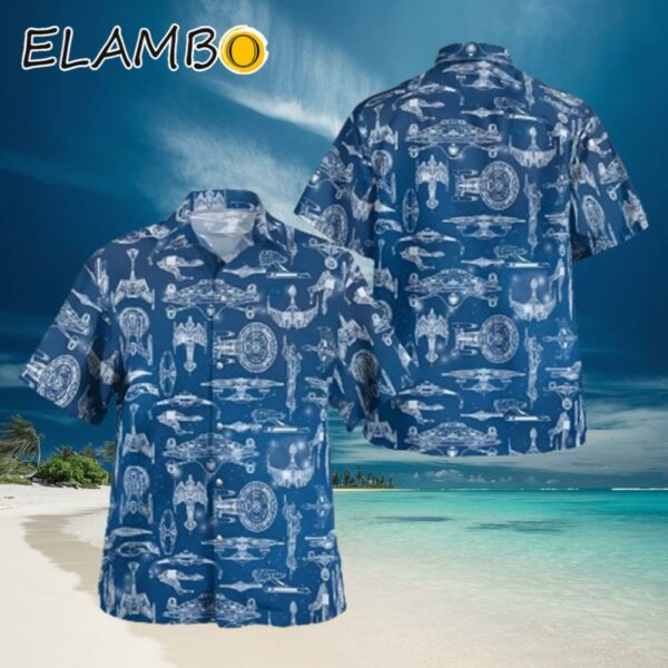 Star Trek Hawaiian Shirt Mens Small Blue Button Up Shirt Hawaiian Hawaiian