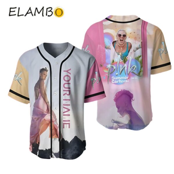 Summer Carnival Pink Rock Tour Baseball Jersey Pink Merch Tour Printed Thumb