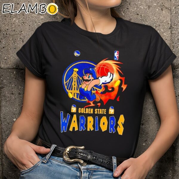 Super Mario Basketball Golden State Warriors Shirt Black Shirts 9