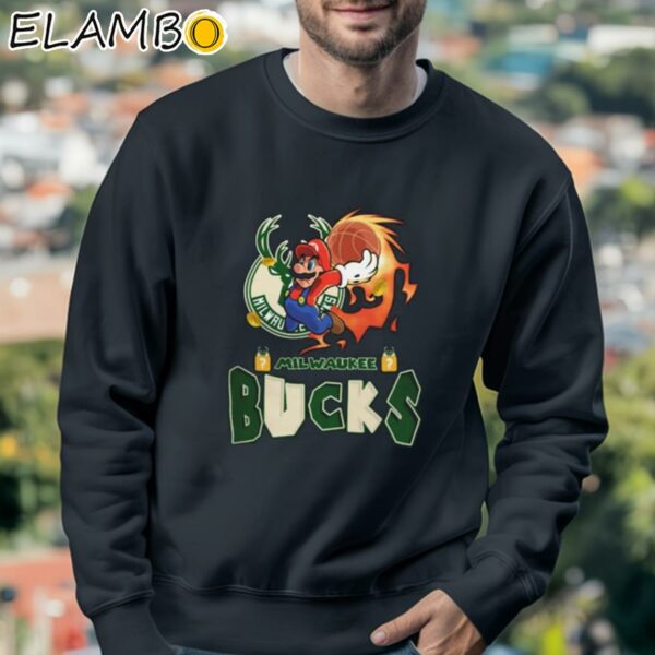 Super Mario X Milwaukee Bucks 2024 Shirt Sweatshirt 3