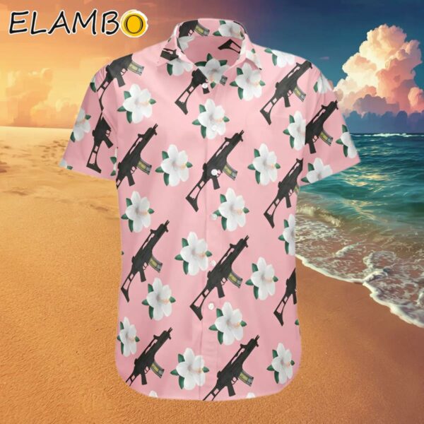 Tactical Hawaiian AK Gun Pink Button Down Shirt Hawaaian Shirt Hawaaian Shirt