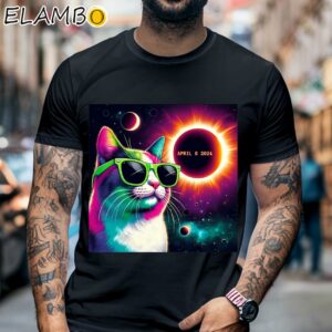 Total Solar Eclipse Cat Wearing Glasses April 8 2024 Shirt Black Shirt 6