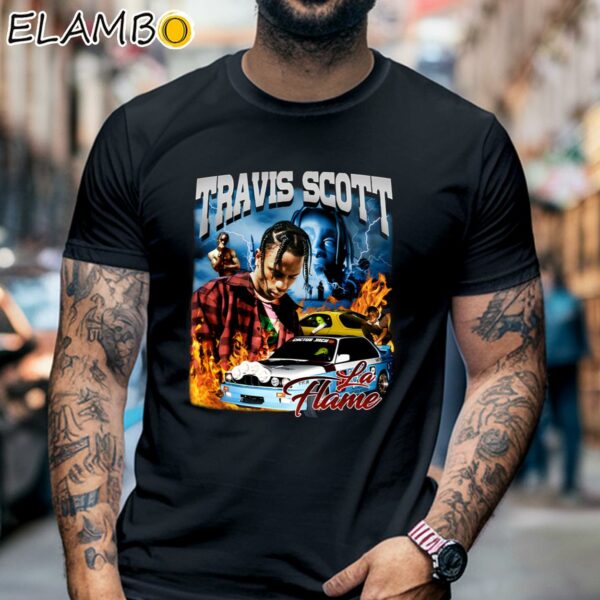 Travis Scott Cactus Jack Flame T shirt Black Shirt 6