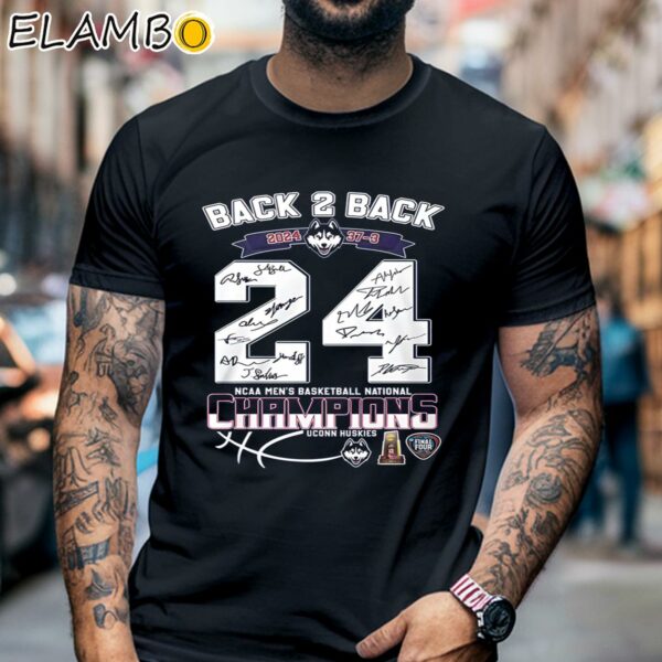 Uconn Huskies Back 2 Back 2024 National Champions Shirt Black Shirt 6