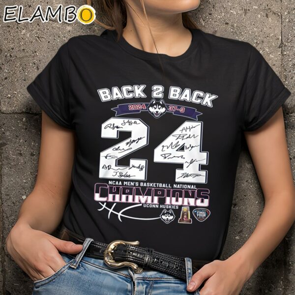 Uconn Huskies Back 2 Back 2024 National Champions Shirt Black Shirts 9