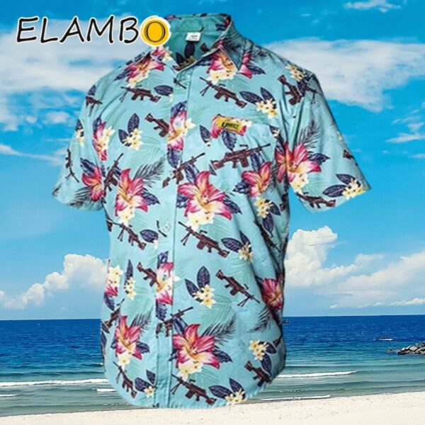 Unruly Outfitters Hawaiian Shirt For Men Blue Gun Button Down Shirts Aloha Shirt Aloha Shirt