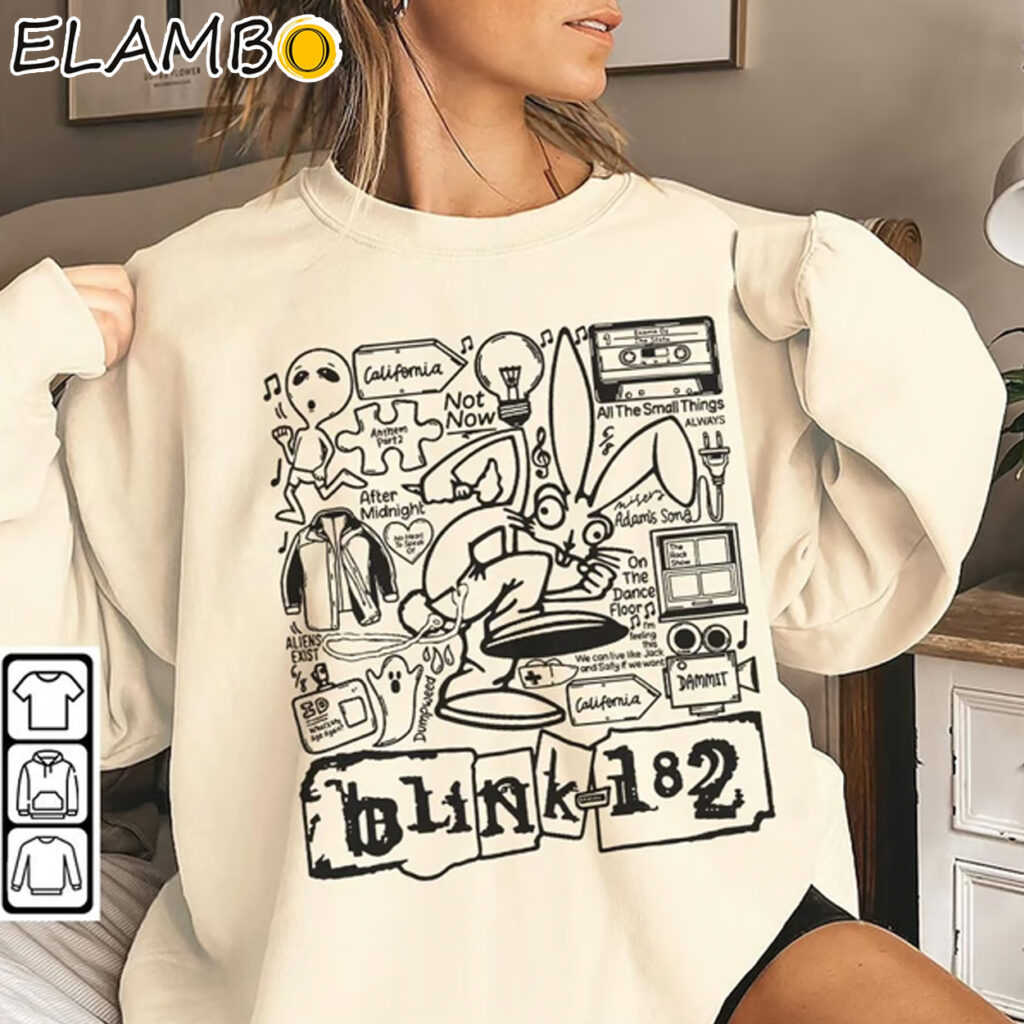 Vintage Blink 182 Merch Album Lyric Doodle Art Sweatshirt