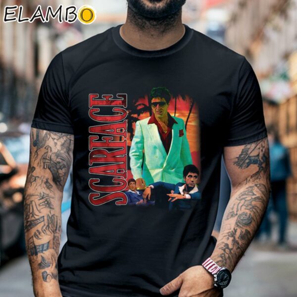 Vintage Tony Montana Scarface T Shirt Movie Gifts Black Shirt 6