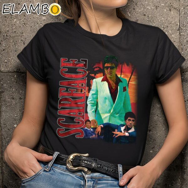 Vintage Tony Montana Scarface T Shirt Movie Gifts Black Shirts 9