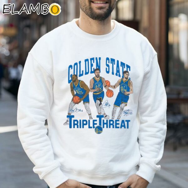 Warriors Triple Threat Curry Thompson Green Shirt Sports Gifts Sweatshirt 32