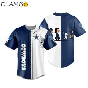 White And Blue Snoopy And Friends NFL Dallas Cowboys Baseball Jersey Background FULL
