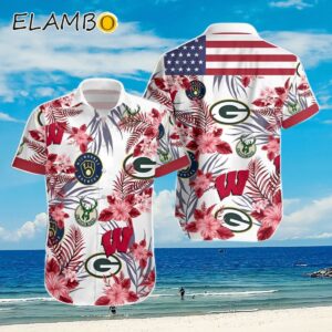 Wisconsin Badgers Green Bay Packers Milwaukee Brewers Milwaukee Bucks Hawaiian Shirt Aloha Shirt Aloha Shirt
