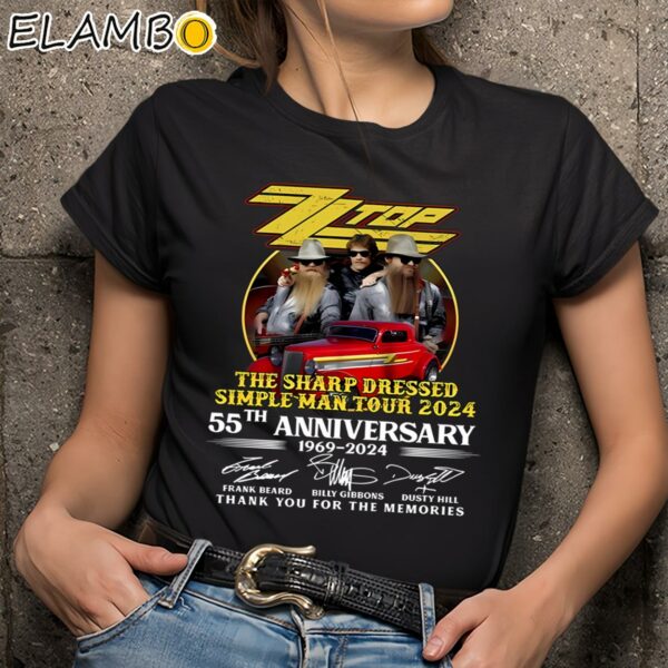 ZZ Top Sharp Dressed Simple Man Tour 2024 55th Anniverasry 1969 2024 Thank You For The Memories Shirt Black Shirts 9