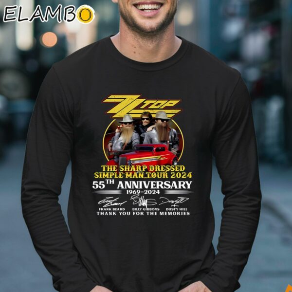 ZZ Top Sharp Dressed Simple Man Tour 2024 55th Anniverasry 1969 2024 Thank You For The Memories Shirt Longsleeve 17
