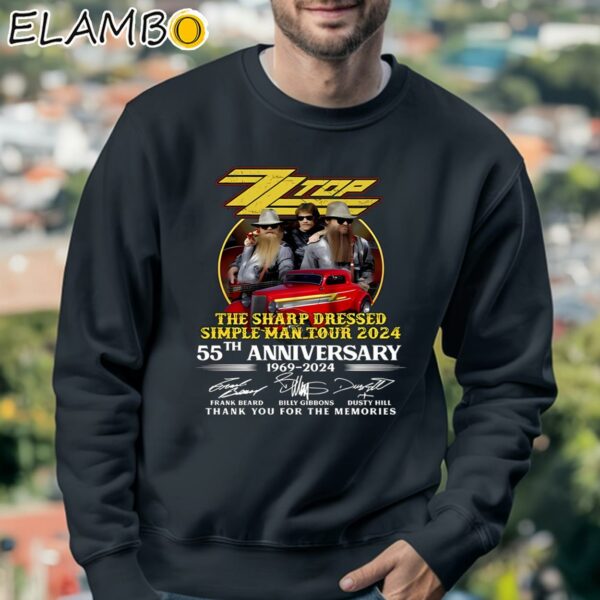 ZZ Top Sharp Dressed Simple Man Tour 2024 55th Anniverasry 1969 2024 Thank You For The Memories Shirt Sweatshirt 3
