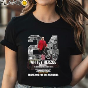 24 Whitey Herzog 1931 2024 St Louis Cardinals Thank You For The Memories Shirt Black Shirt Shirt