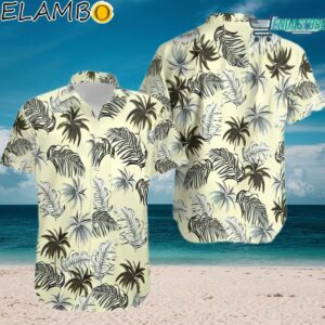 80s Yellow And Green Palm Tree Leaf Print Hawaiian Shirt Aloha Shirt Aloha Shirt