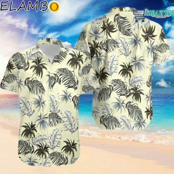 80s Yellow And Green Palm Tree Leaf Print Hawaiian Shirt Hawaiian Hawaiian