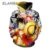 Anime One Piece Monkey D Luffy Hoodie 3D Printed Pullover Printed Thumb