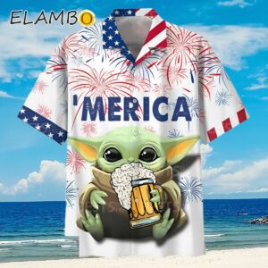 Baby Yoda Star Wars Beer Hawaiian Shirt Fourth July Patriotic American Flag Aloha Shirt Aloha Shirt