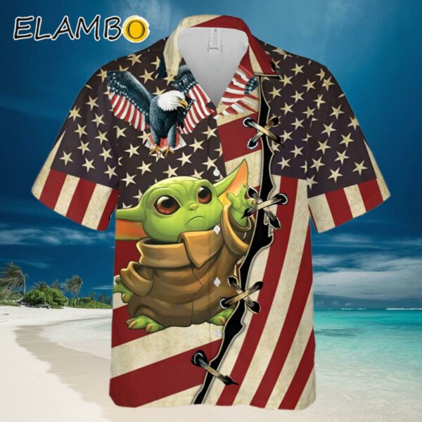 Baby Yoda Us Flag Patriot Day Disney Star War July 4th Yoda Independence Day Aloha Hawaii Shirt Hawaiian Hawaiian