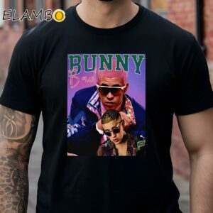 Bad Bunny 90s Vintage Tee Shirt Official Bad Bunny Merch Black Shirt Shirts
