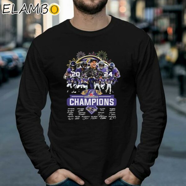 Baltimore Ravens 2024 Champions Signatures Fireworks Shirt Longsleeve 39