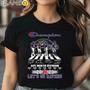 Baltimore Ravens Champion Afc North Division 2023 Let's Go Ravens Signatures Shirt Black Shirt Shirt